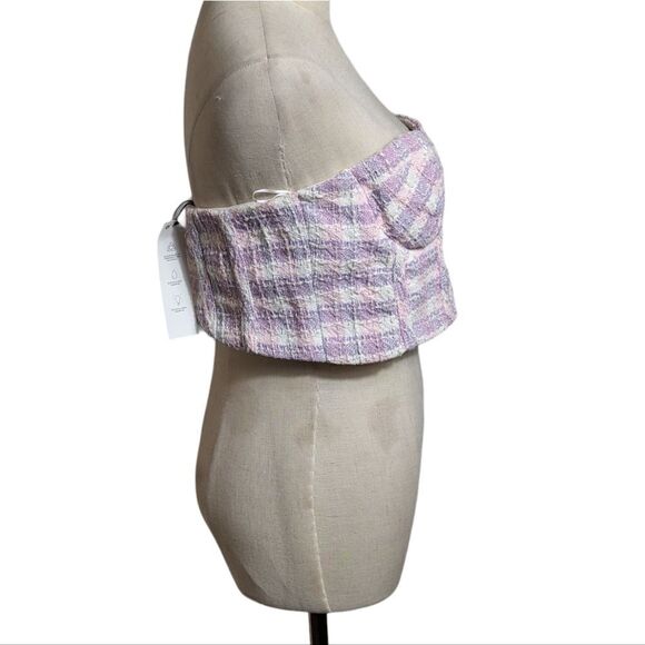 NWT Zara Pink Tweed Bra Top - Picture 3 of 7
